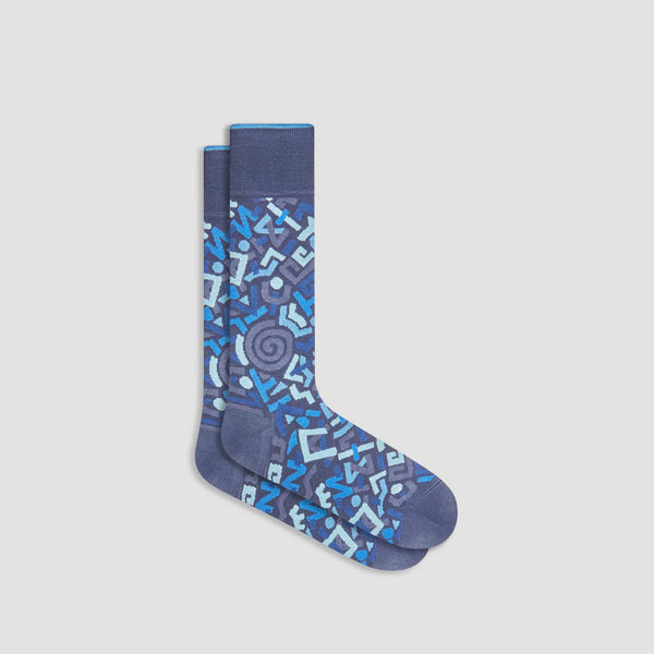 Men's Bugatchi | Abstract Mid-Calf Socks | Steel