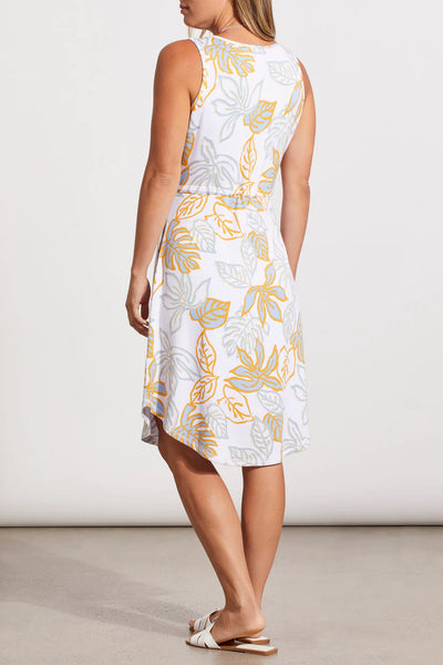 Women's Tribal | V-Neck Knit Dress with Drawcord | Bright Gold