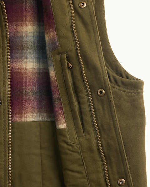 Men's Pendleton | Pine Grove Canvas Vest | Dark Olive