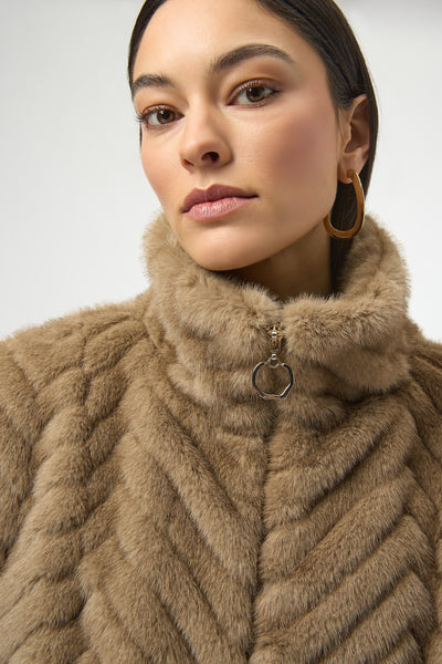Women's Joseph Ribkoff | Faux Fur Jacket With Zipper | Mink