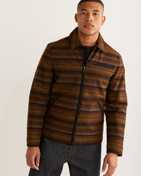 Men's Pendleton | Mt Hood Jacket | Brown Serape Stripe Front