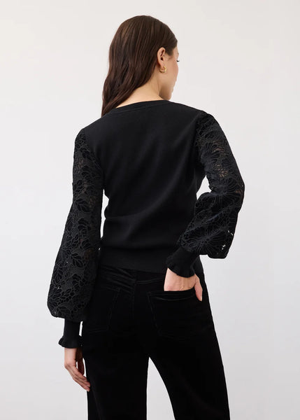 Women's French Dressing | Combo Sleeve Rib Sweater | Black