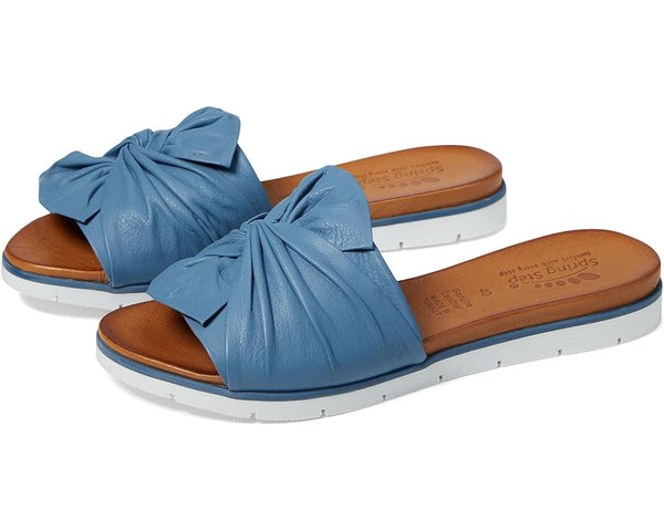 Women's Spring Step | Lavona Leather Slide Sandal | Blue