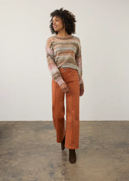 Women's French Dressing | Boat Neck Boucle Sweater | Natural Spacedye