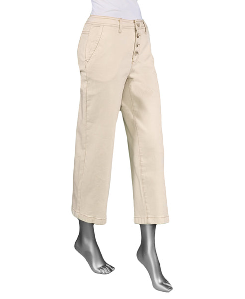 Women's Tribal Jeans | Wide Leg Capri Jeans | Ecru