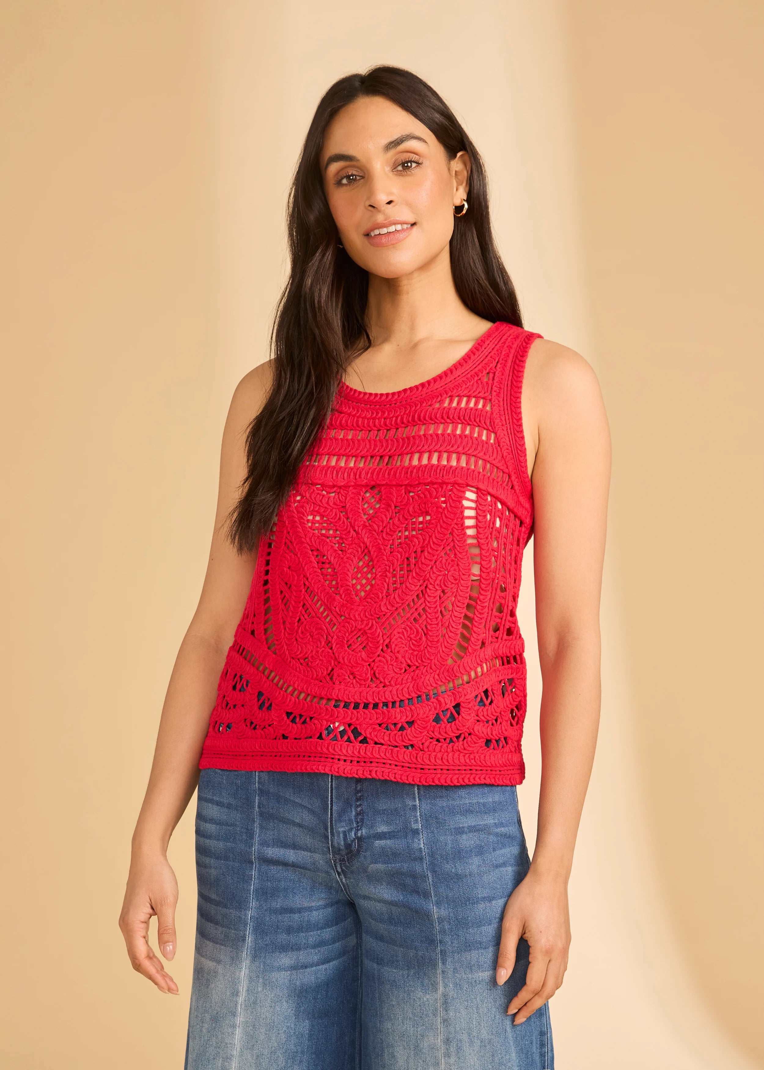 Women's French Dressing | Sleeveless Crochet Sweater
