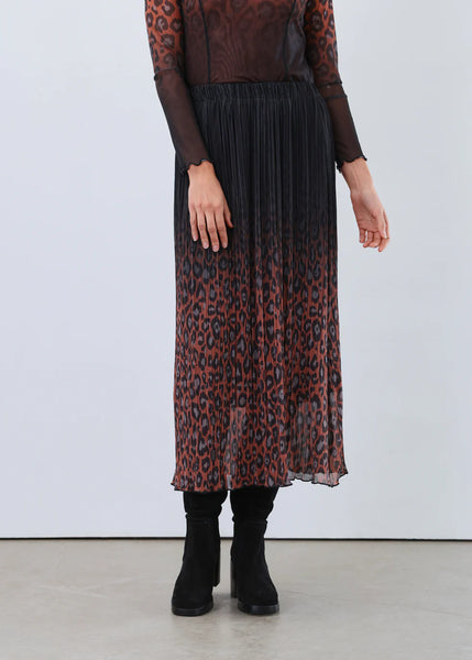 Women's French Dressing | Midi Mesh Skirt | Leopard Fade