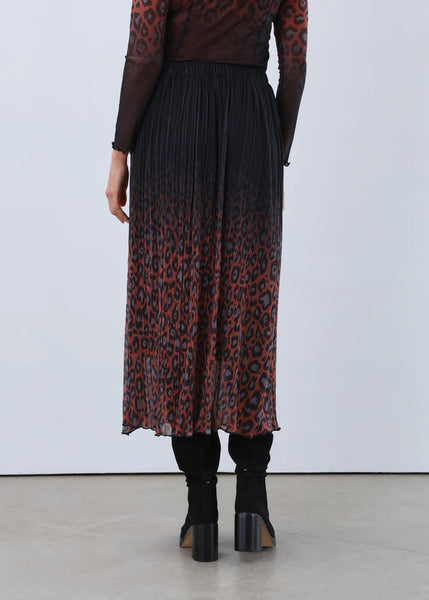 Women's French Dressing | Midi Mesh Skirt | Leopard Fade