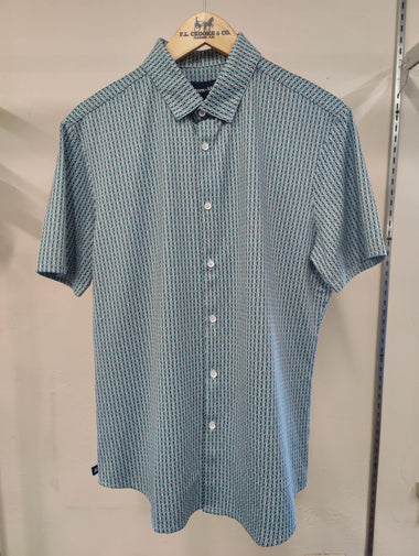 Men's Mizzen + Main | Halyard SS Dress Shirt | Balsam Stacked Hex