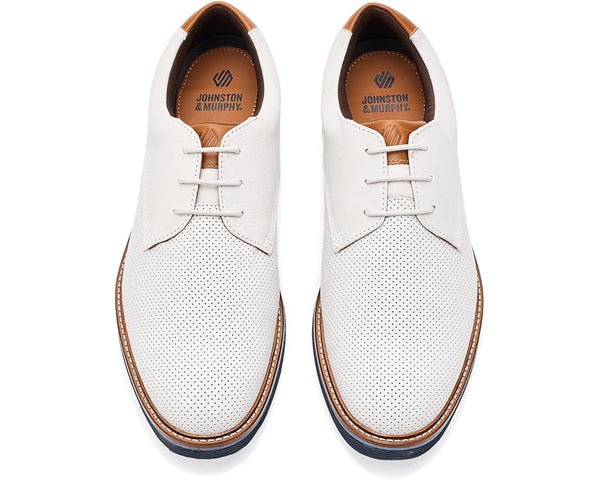 Men's Johnston & Murphy |  Tyson Perfed Plain Toe | Ivory