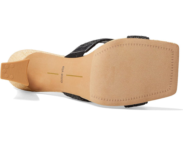 Women's Dolce Vita | Nitro Open Squared Toe Sandals | Black Raffia