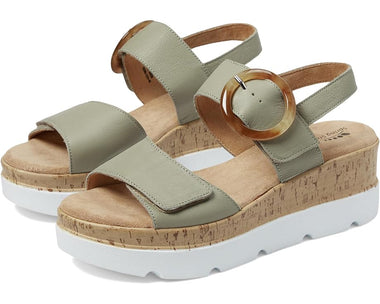 Women's Spring Step | Abarah Platform Memory Foam Sandal | Sage Green