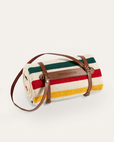 Pendleton | National Park Motor Robes with Leather Carrier | Glaicer