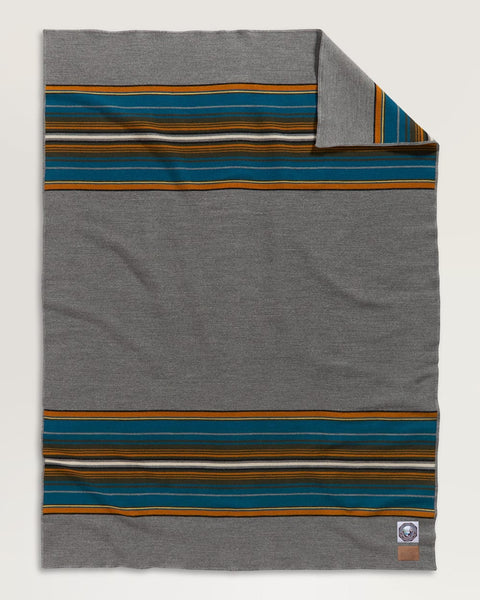 Pendleton | National Park Motor Robes with Leather Carrier | Olympic Grey