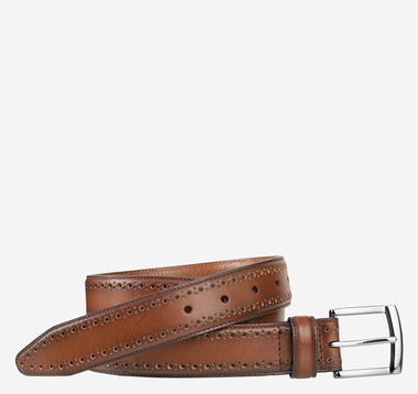 Men's Johnston & Murphy | Perfed-Edge Belt | Tan