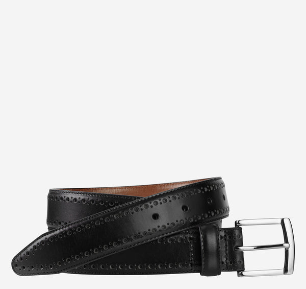 Men's Johnston & Murphy | Perfed-Edge Belt | Black