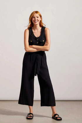 Women's Tribal Jeans | Belted Gauze Jumpsuit | Black