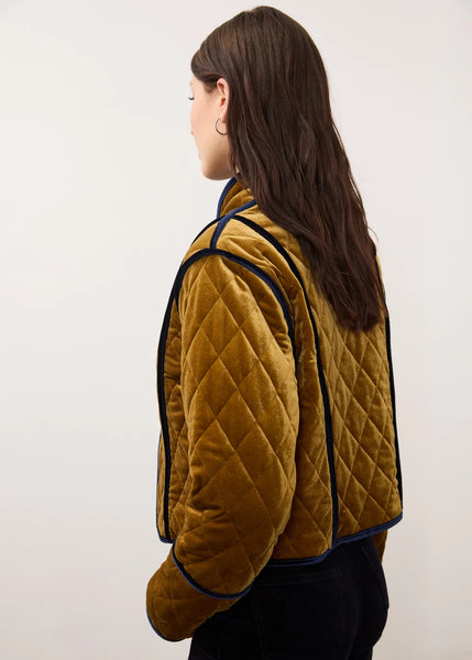 Women's French Dressing | Reversible Quilted Jacket | Blueberry / Brass