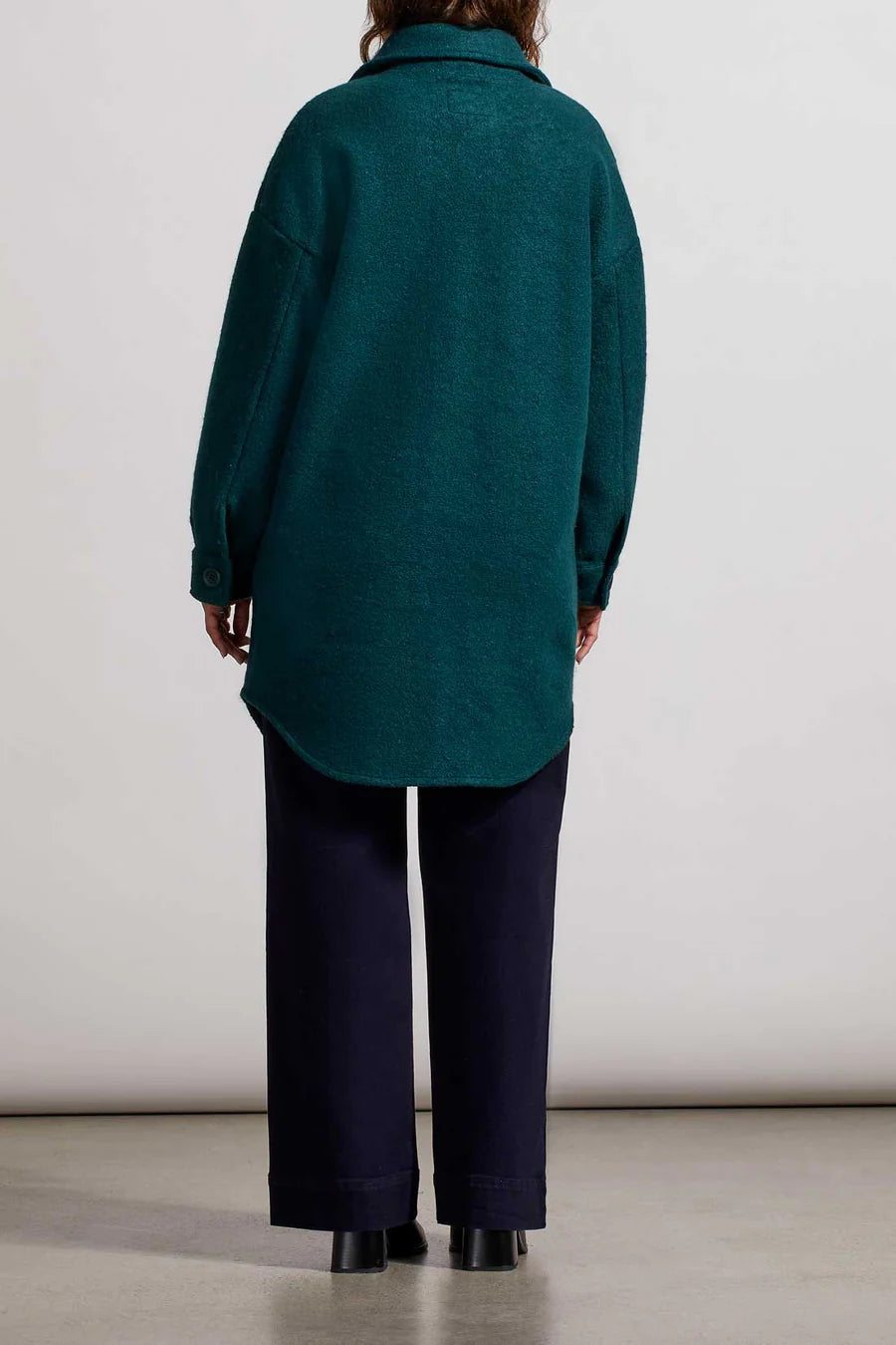 Women s Tribal Stretch Boiled Wool Long Jacket Forest Green