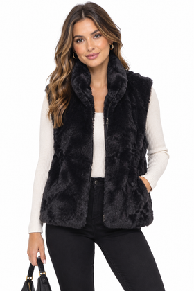 Women's Renuar | Faux Fur Vest | New Midnight