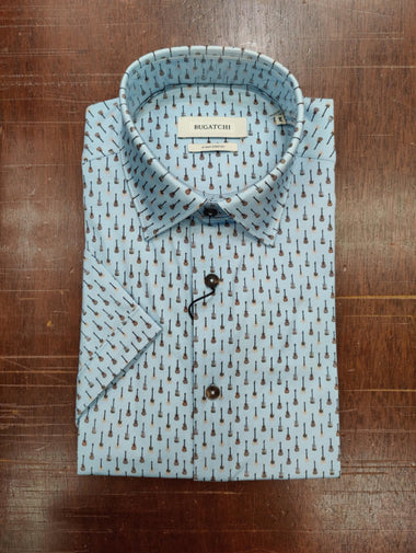 Men's Bugatchi | Woven Sportshirt | Air Blue