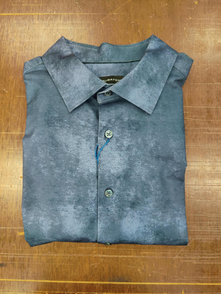 Men's Bugatchi | James Spread Collar OoohCotton Shirt | Navy