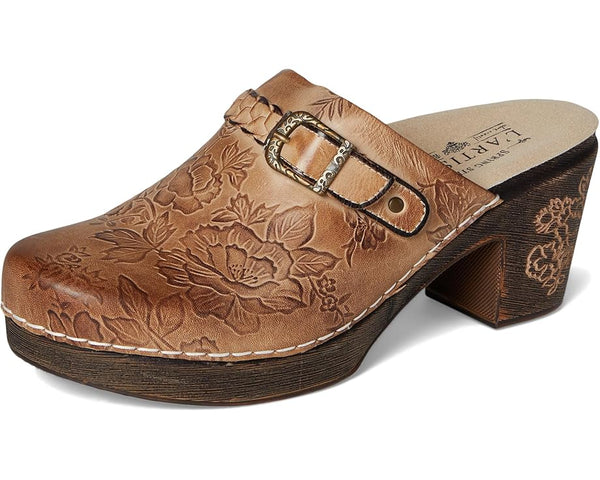 Women's L'Artiste | Calliroe Hand Painted Clogs | Beige Multi