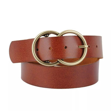Women's Most Wanted | Double Circle Buckle Belt  | Tan