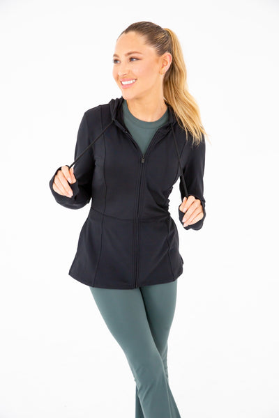 Women's Mono B | Fit & Flare Running Zip Up Jacket | Black