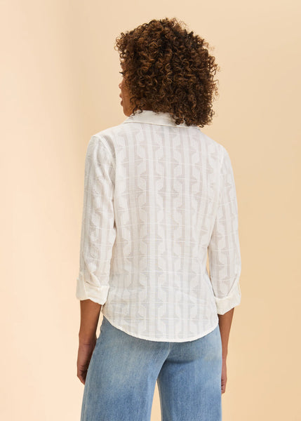 Women's French Dressing | Long Sleeve Split Neck Shirt | White