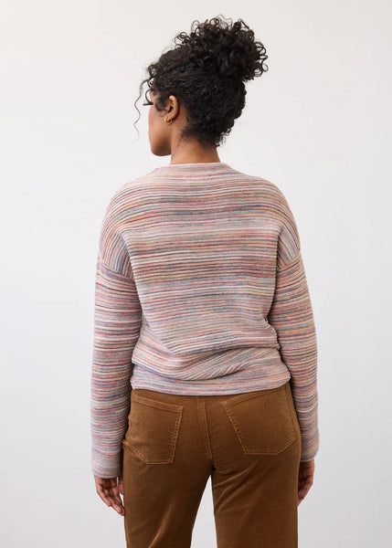 Women's French Dressing | Funnel Boat Neck Sweater | Multi Space Dye