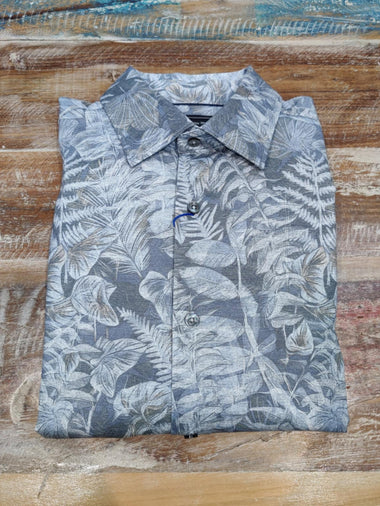 Men's Bugatchi | James Spread Collar OoohCotton Shirt | Dusty Blue