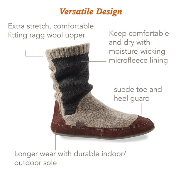 Women's Acorn | Slouch Boot Slipper | Buff Popcorn