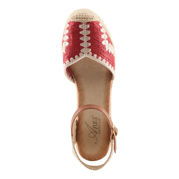 Women's Spring Step | Adrina Espadrille Wedge Sandal by Azura | Red Multi