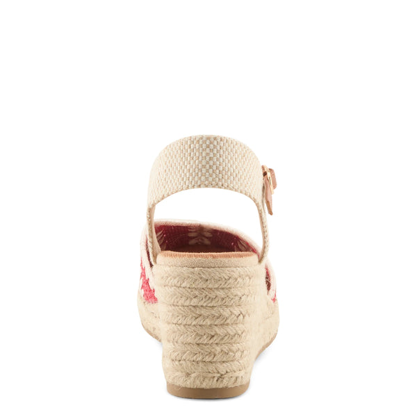 Women's Spring Step | Adrina Espadrille Wedge Sandal by Azura | Red Multi