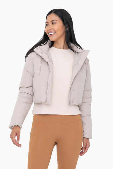 Women's Mono B | Chill Out Cropped Puffer Jacket | Natural