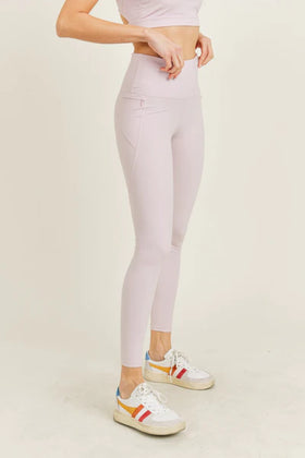 Women's Mono B | Pearlescent Foil Comfort Leggings | Light Gold