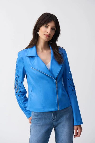 Women's Joseph Ribkoff | Zipper Closure Casual Jacket | Coastal Blue