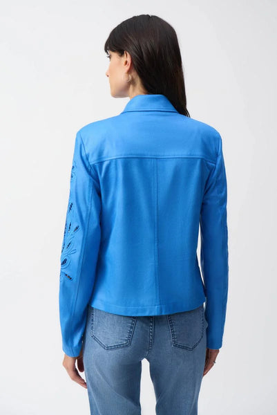 Women's Joseph Ribkoff | Zipper Closure Casual Jacket | Coastal Blue