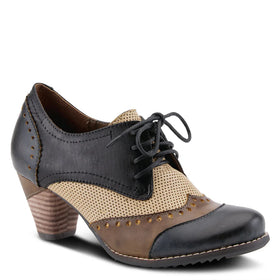 Women's L'Artiste | Bardot Oxford Style Shoe | Navy Multi