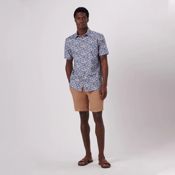 Men's Bugatchi | Milo Palm Trees OoohCotton® | Air Blue