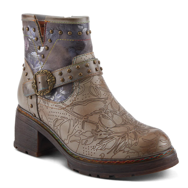 Women's L'Artiste | Branchout Ankle Bootie with Belt | Grey Multi