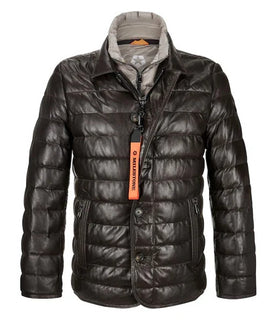 Men's Milestone | MS Benson Leather Jacket | Dark Brown Front