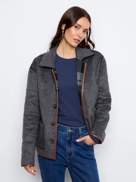 Women's Charlie B | Reversible Plaid Jacket | Marine Navy