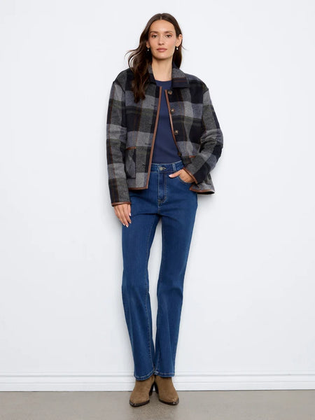 Women's Charlie B | Reversible Plaid Jacket | Marine Navy