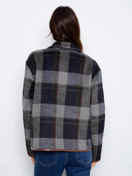 Women's Charlie B | Reversible Plaid Jacket | Marine Navy