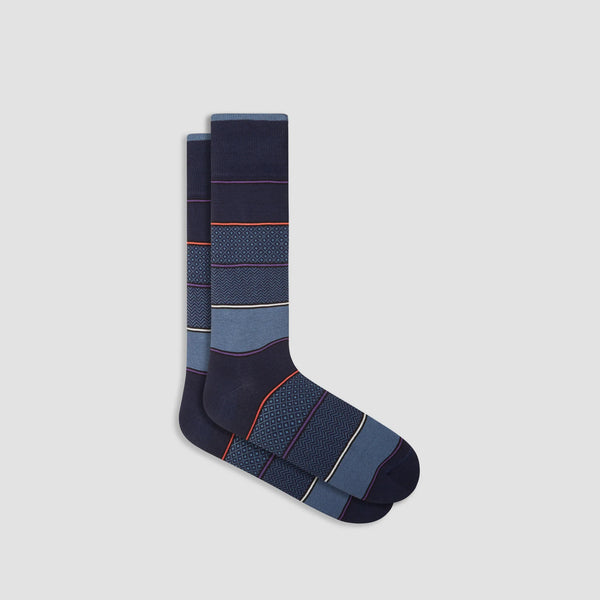 Men's Bugatchi | Color Block Mid-Calf Socks | Navy