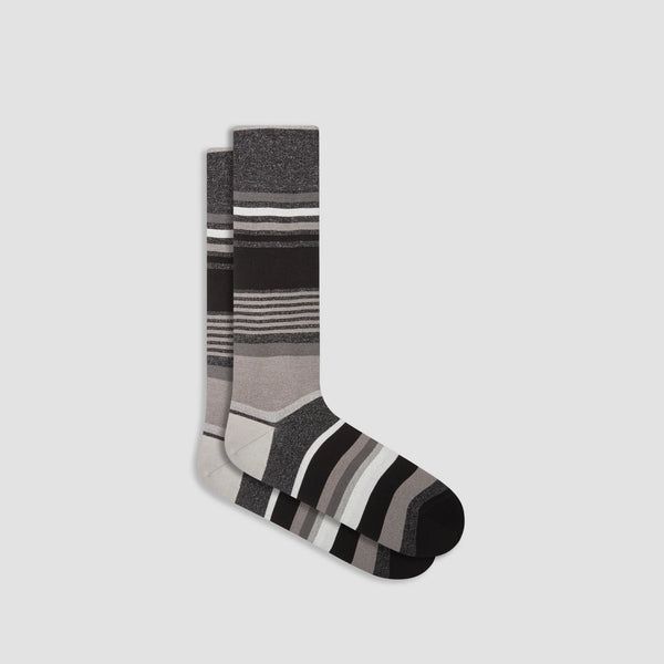 Men's Bugatchi | Chunky Striped Mid-Calf Socks | Black