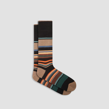 Men's Bugatchi | Striped Mid-Calf Socks | Black
