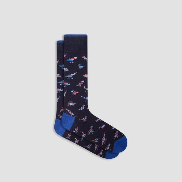 Men's Bugatchi | DInosaur Mid-Calf Socks | Black